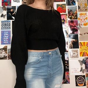 black backless tie back sweater!